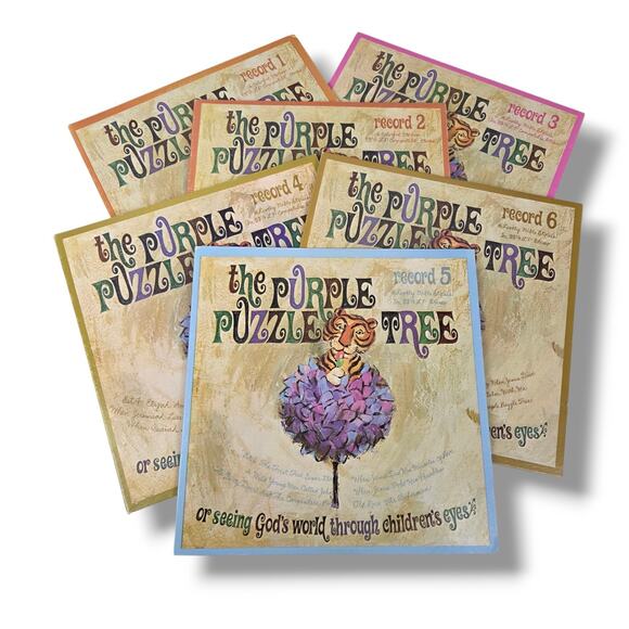 The Purple Puzzle Tree Record Album Set of 6 Seeing God Through Childrens Eyes - Picture 1 of 8